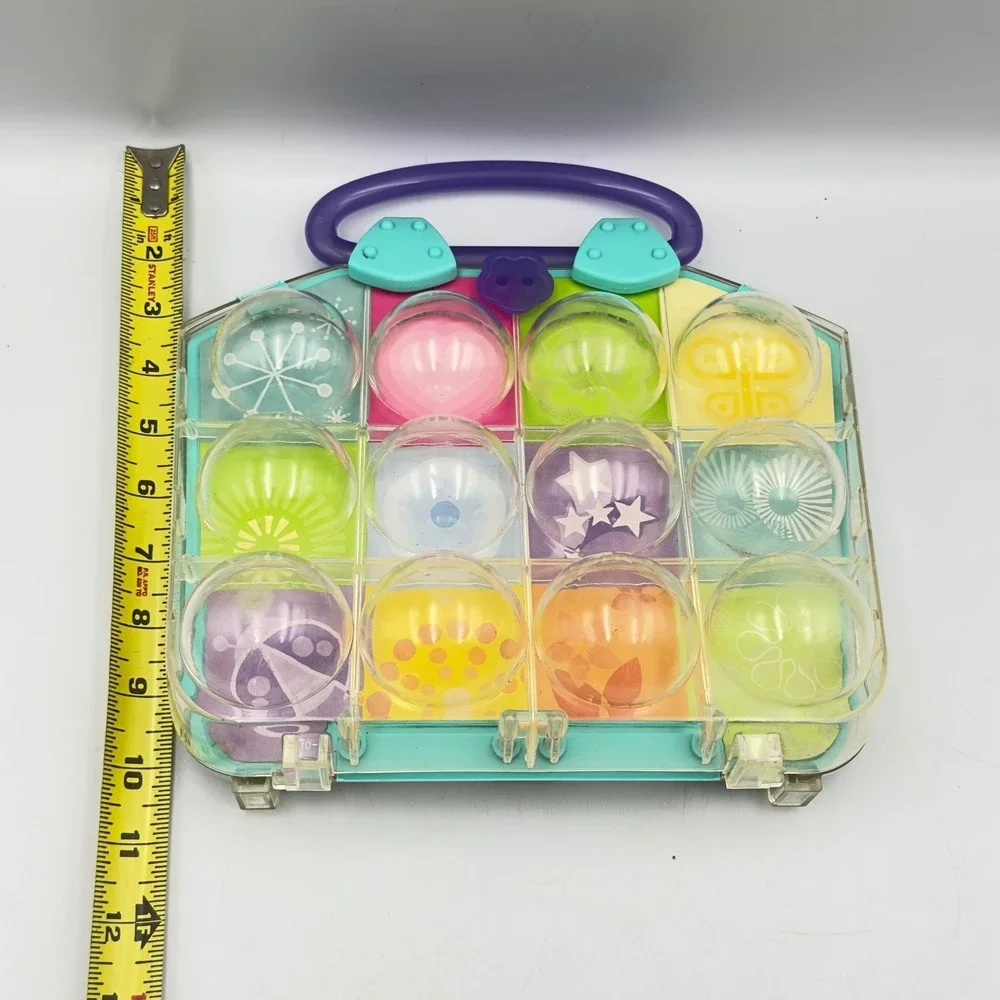 Vintage 2004 Polly Pocket Bubble Carrying Case Teal Purple G8624 Doll Storage
